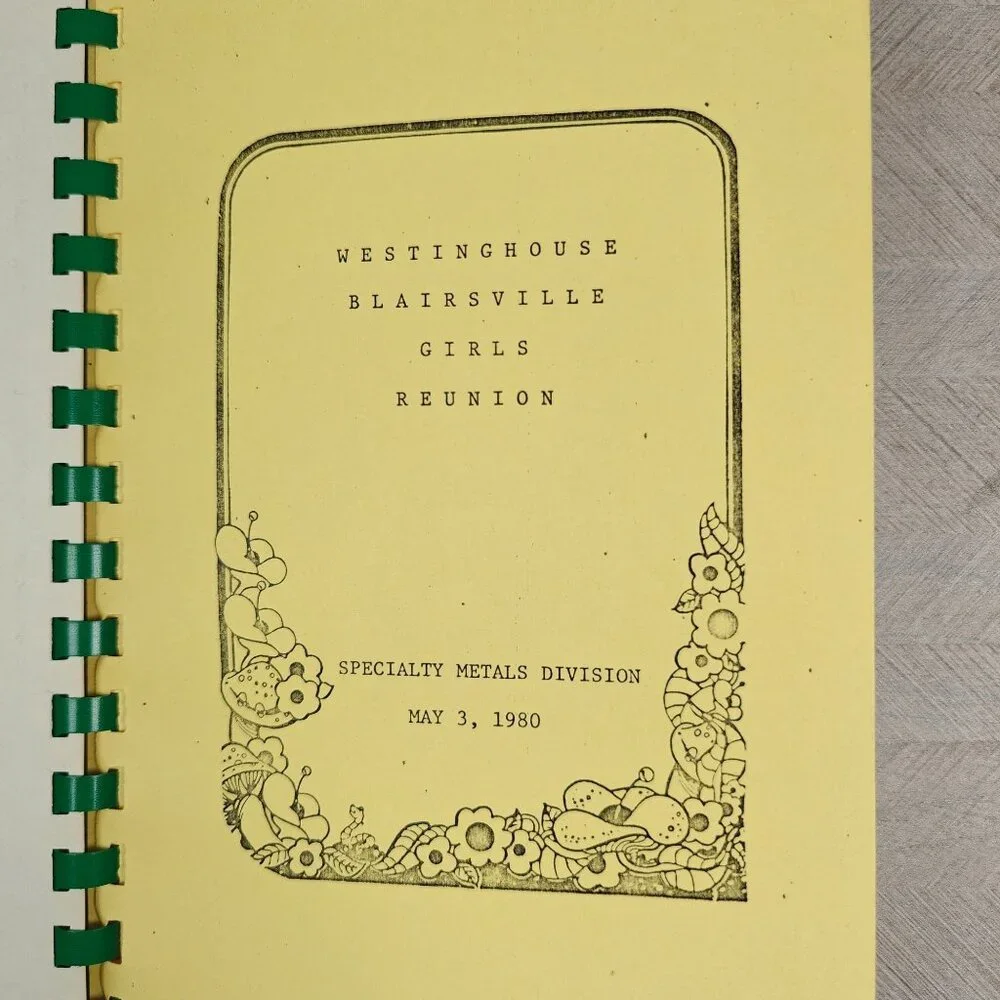 Vintage Westinghouse Cookbook 1980 Specialty Metals Division Pittsburgh area PA